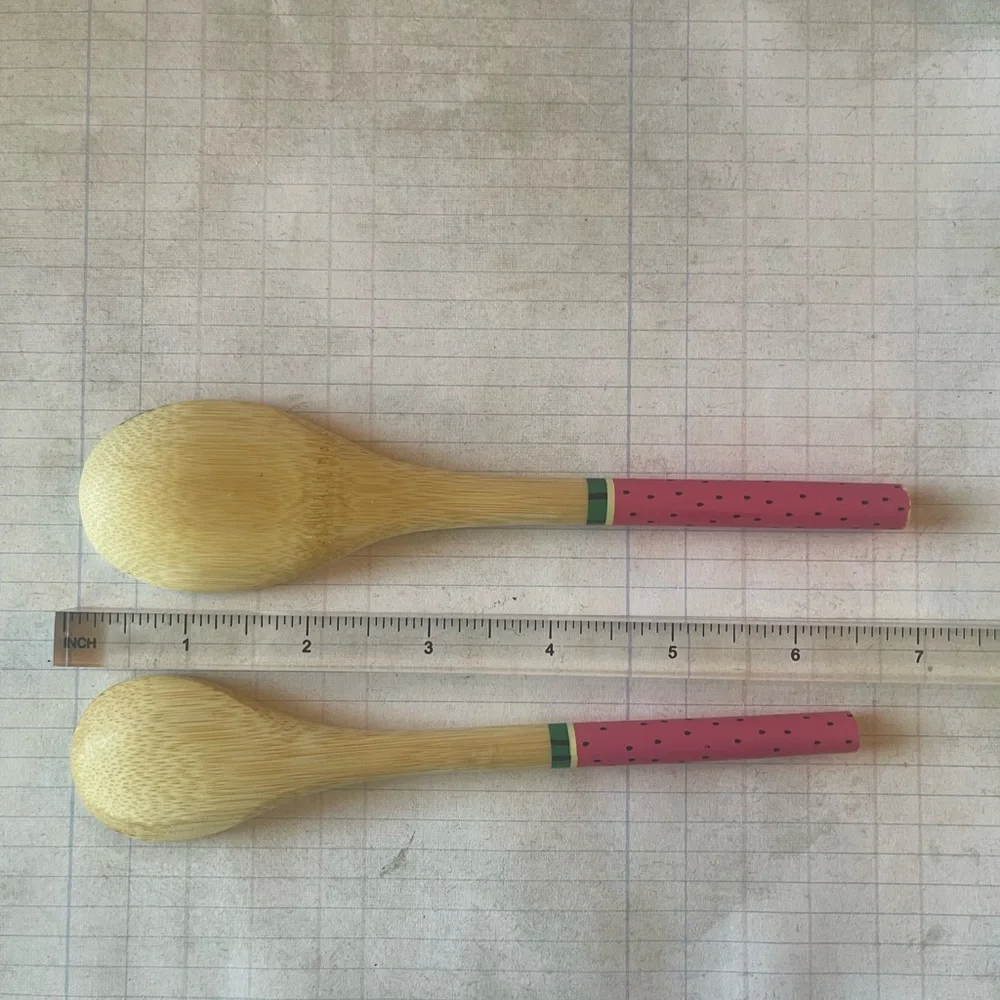 Watermelon Printed Bamboo Spoon Set